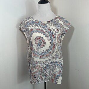 Abercrombie & Fitch Blouse S Open Back Y2K Paisley Boho Romantic Cottagecore
